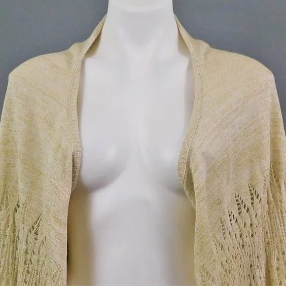 Metro 7 Women Cardigan Beige Gold M/L - Picture 2 of 6